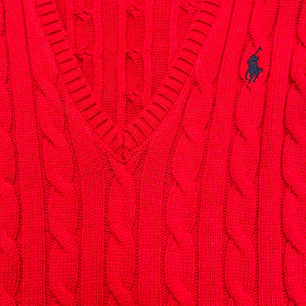 RALPH LAUREN 26S V-NECK CABLE-KNIT SWEATER 562