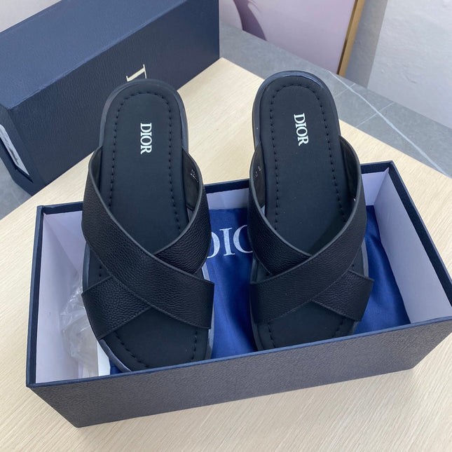 CD ALIAS SANDAL BLACK GRAINED CALFSKIN