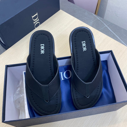 CD ALIDAS FLIP-FLOPS BLACK GRAINED CALFSKIN
