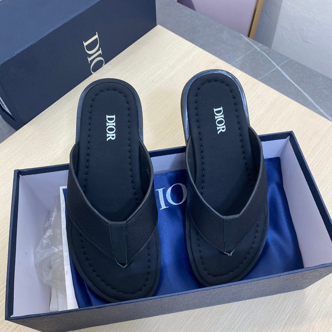 CD ALIDAS FLIP-FLOPS BLACK GRAINED CALFSKIN