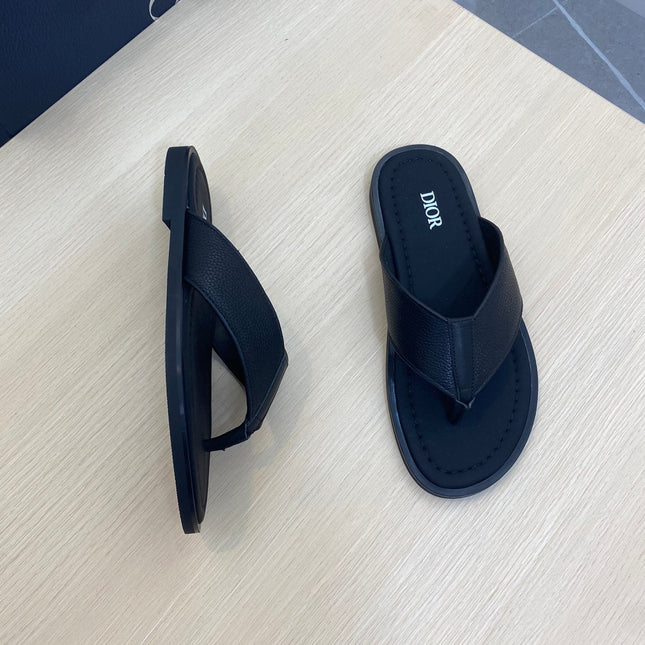 CD ALIDAS FLIP-FLOPS BLACK GRAINED CALFSKIN
