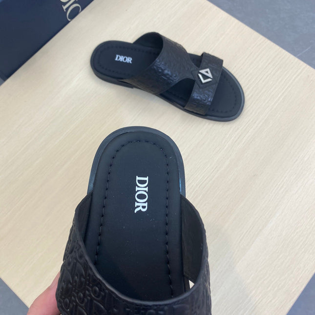 CD ALIDAS CROSS SANDAL BLACK MONOGRAM CALFSKIN