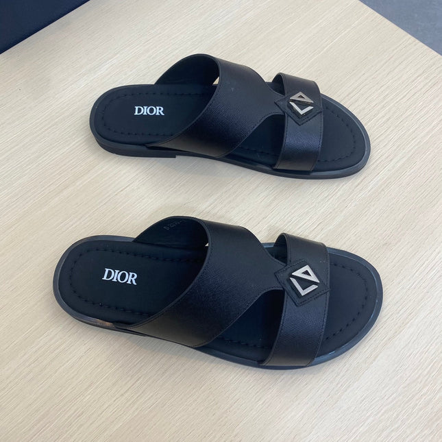 CD ALIDAS CROSS SANDAL BLACK CALFSKIN