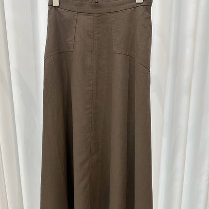 RALPH LAUREN 26S LINEN MIDI SKIRT 488