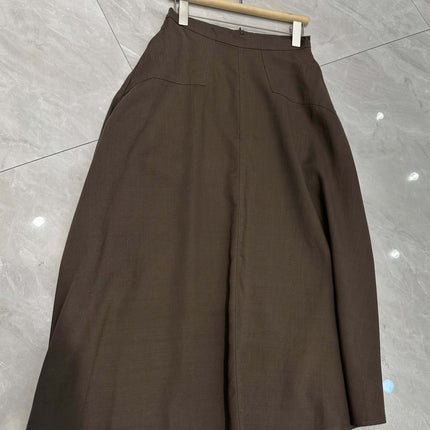RALPH LAUREN 26S LINEN MIDI SKIRT 488