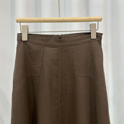 RALPH LAUREN 26S LINEN MIDI SKIRT 488