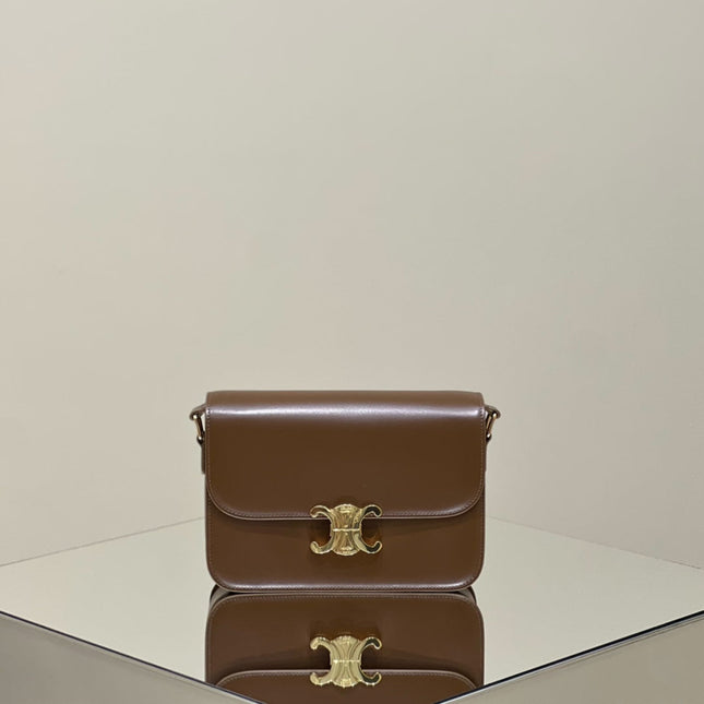 MINI CLAUDE 22 SHINY CALFSKIN CHOCOLATE BROWN