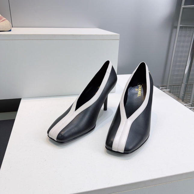 CHANEL 26S HIGH HEELS 100 MM IN BLACK CALFSKIN