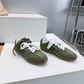 MIUMIU 26S NEW BALANCE SNEAKERS IN OLIVE GREEN SUEDE & FABRIC