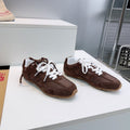 MIUMIU 26S NEW BALANCE SNEAKERS IN DARK BROWN SUEDE & FABRIC