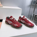 MIUMIU 26S SNEAKERS IN DARK RED FABRIC AND SUEDE CRYSTAL EMBELLISHED