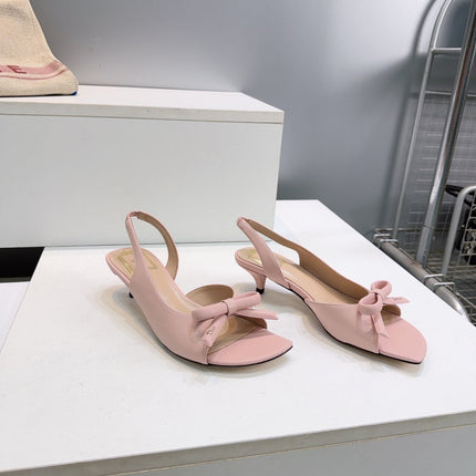 DIOR 26S BOW SLINGBACK SANDALS 45MM IN PINK CALFSKIN