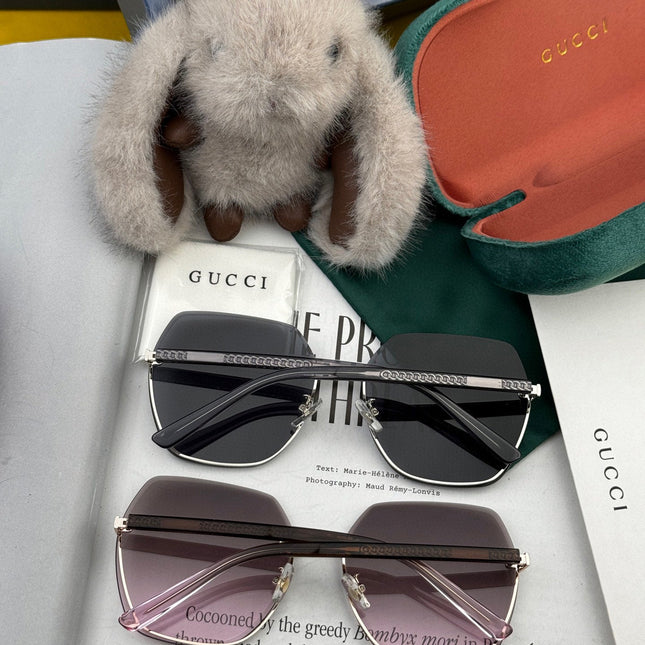 RECTANGULAR FRAME SUNGLASSES G0638 IN METAL AND ACETATE