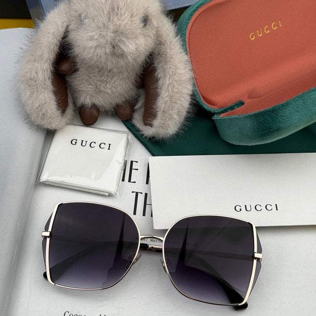 OVERSIZED RECTANGULAR FRAME SUNGLASSES G1641 IN METAL