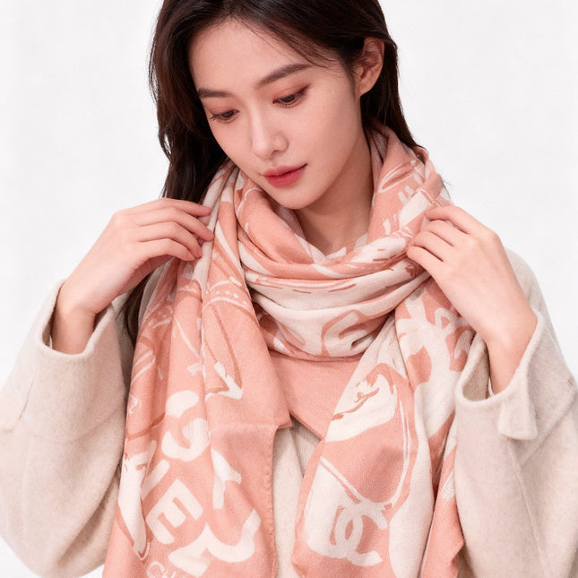 CHANEL 25S SCARF 135 CM IN CASHMERE SILK 941789