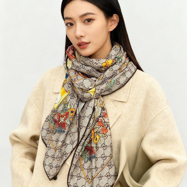 GUCCI 26S SCARF 140 IN CASHMERE AND SILK 250178