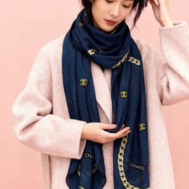 CHANEL 26S SCARF 135 IN CASHMERE AND SILK 281153