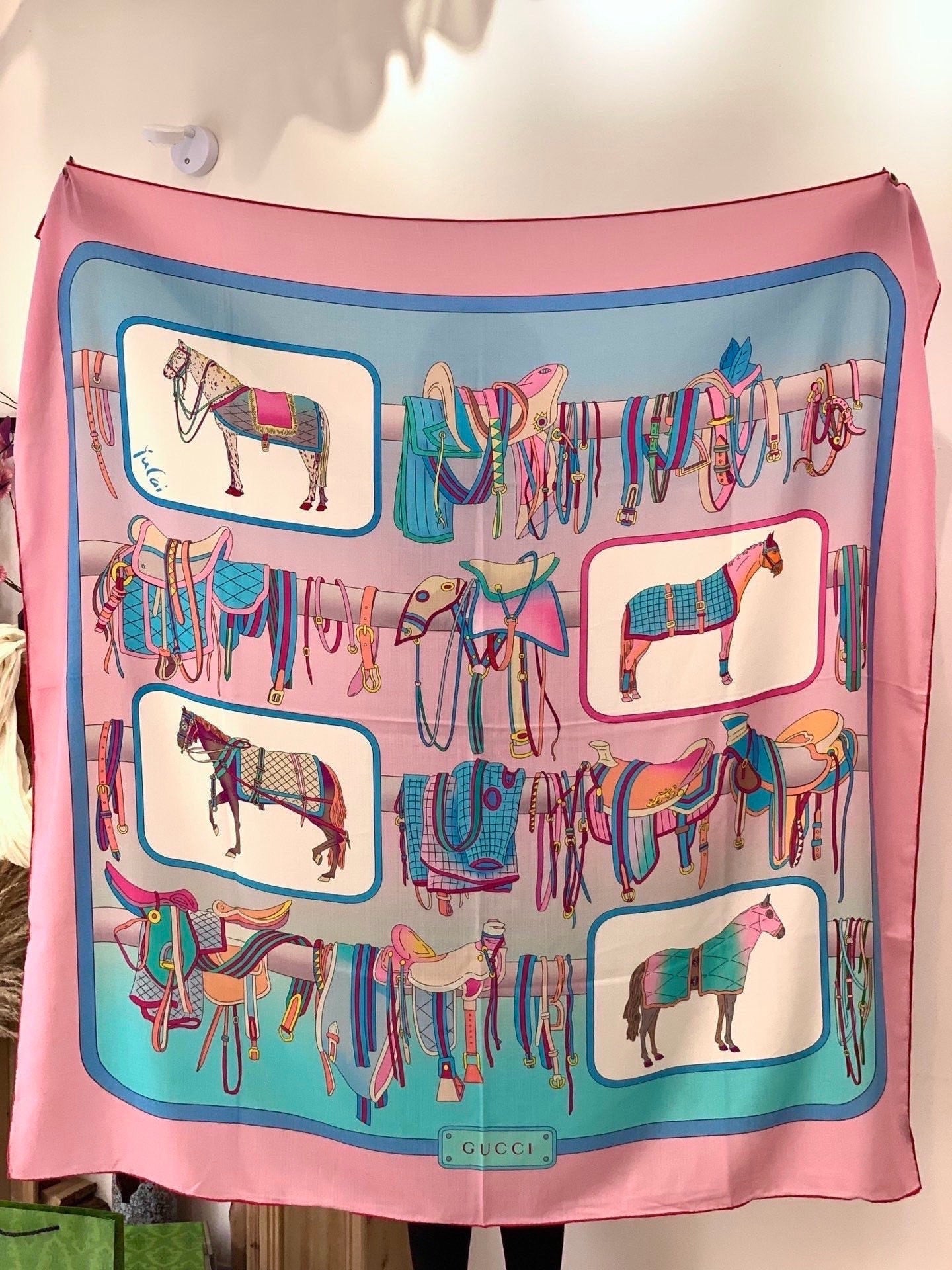 GUCCI 26S SCARF 135 IN CASHMERE AND SILK 314997