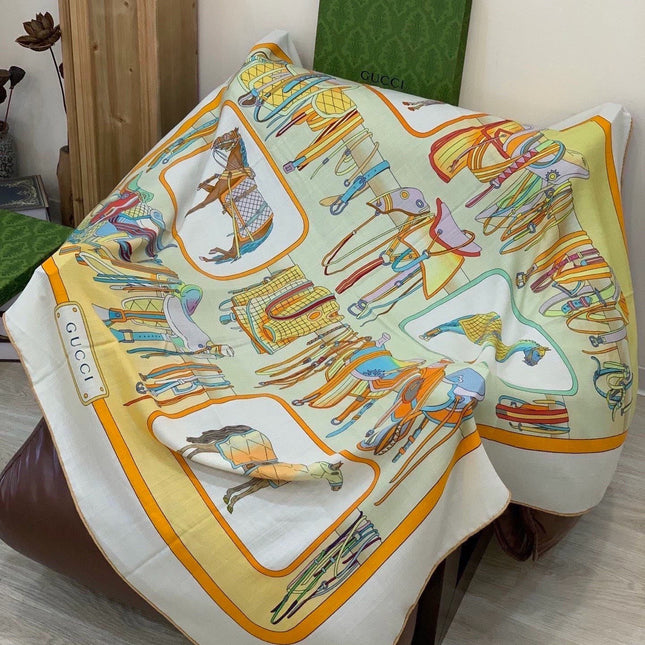 GUCCI 26S SCARF 135 IN CASHMERE AND SILK 315000