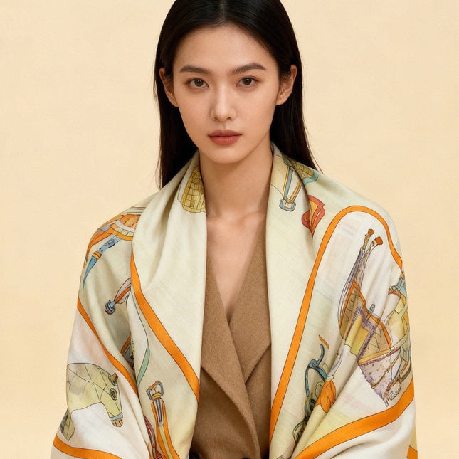 GUCCI 26S SCARF 135 IN CASHMERE AND SILK 315000