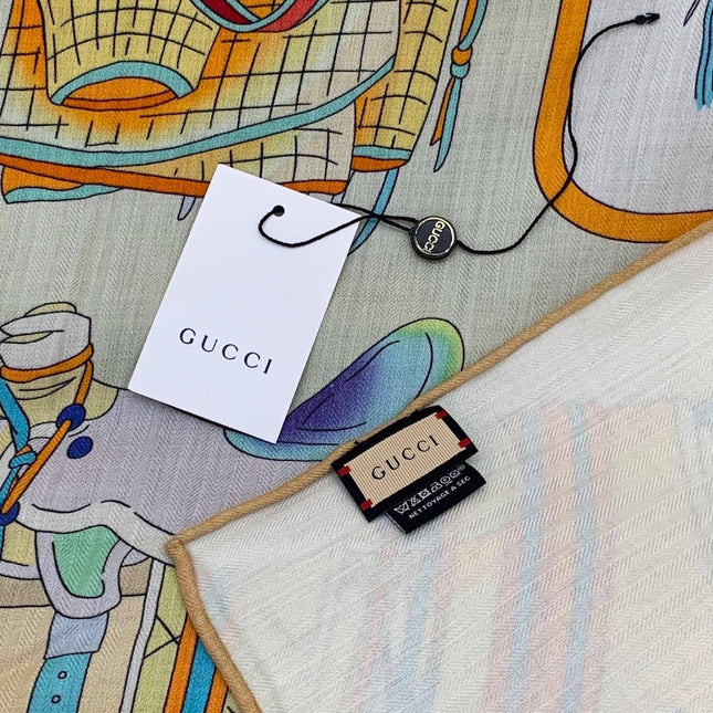 GUCCI 26S SCARF 135 IN CASHMERE AND SILK 315000