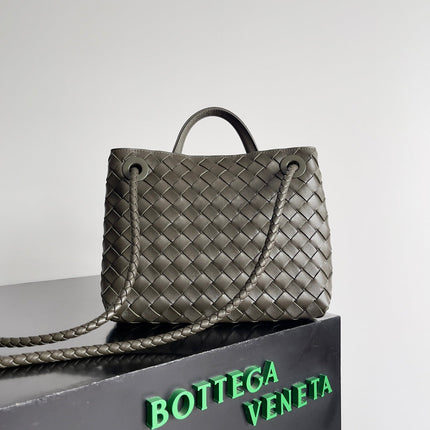 BV MEDIUM ANDIAMO 25 BROWN LAMBSKIN GOLD HARDWARE