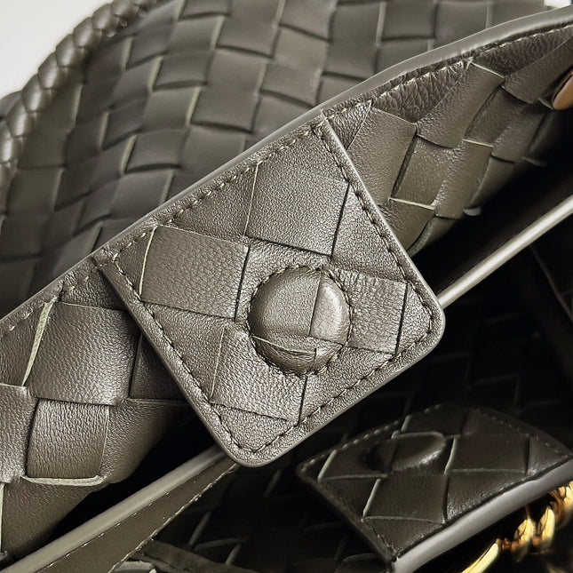 SMALL ANDIAMO 25 IN KAKI LAMBSKIN