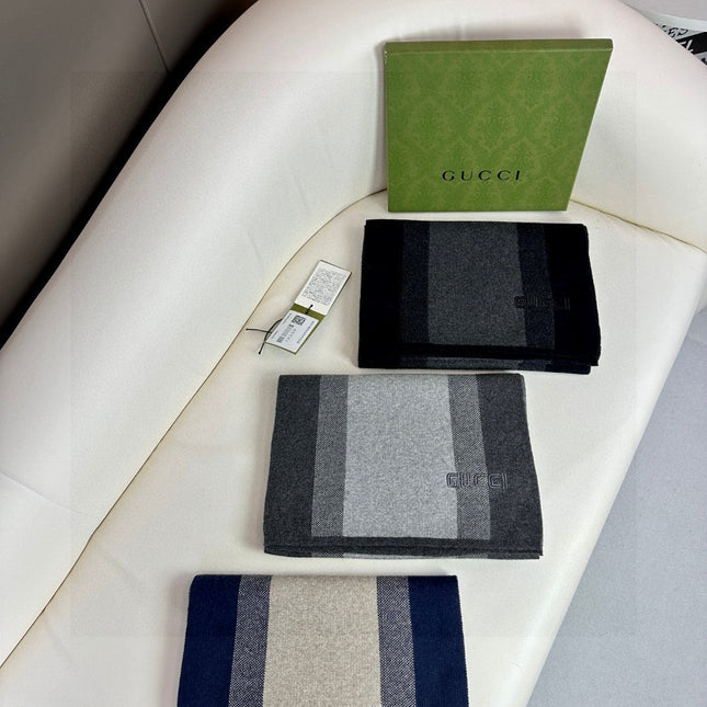 SCARF 180 CM IN BLACK MIX DARK GRAY CASHMERE 398446