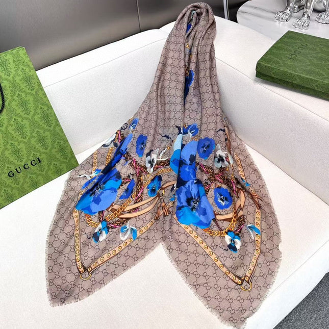 GUCCI 26S SCARF 140 IN CASHMERE AND SILK 309775