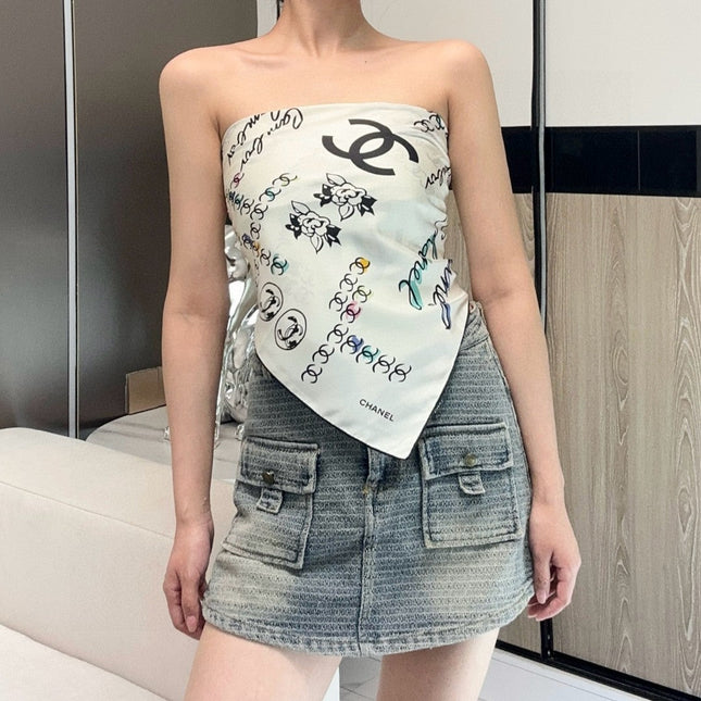 CHANEL 26S SCARF 90 IN SILK 304555