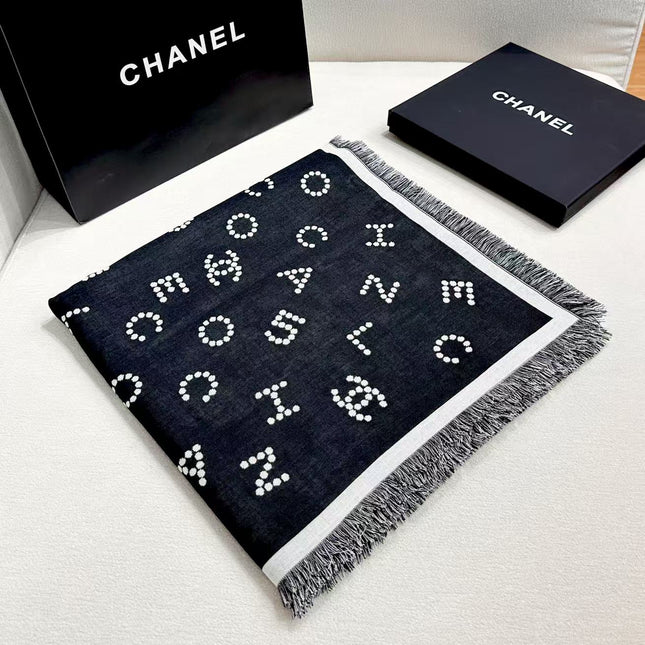 CHANEL 26S SCARF 140 IN WOOL AND SILK 311816
