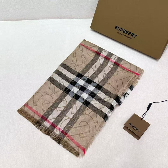 BURBERRY 26S SCARF 220CM IN SILK WOOL 318424