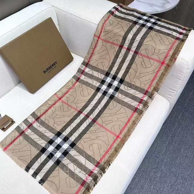 BURBERRY 26S SCARF 220CM IN SILK WOOL 318424