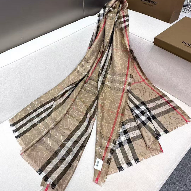BURBERRY 26S SCARF 220CM IN SILK WOOL 318424