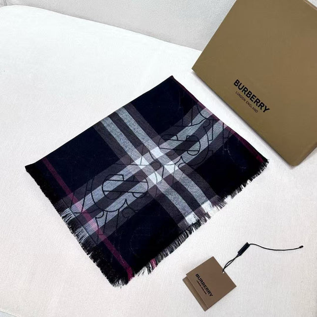 BURBERRY 26S SCARF 220CM IN SILK WOOL 318425