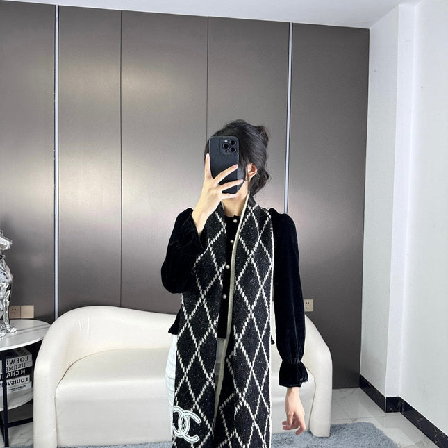 CHANEL 25S SCARF 180 IN WOOL 989768