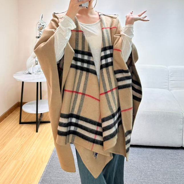 BURBERRY 26S HOODED CAPE 176 IN CASHMERE 304565