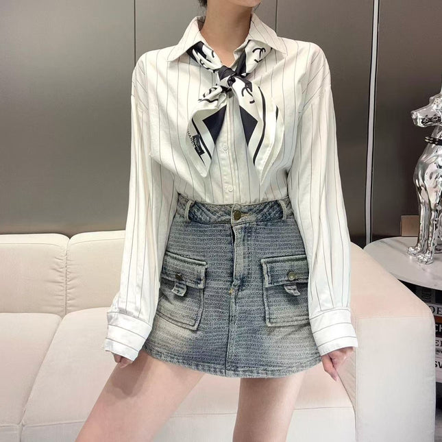 CHANEL 26S SCARF 90 IN SILK 290668
