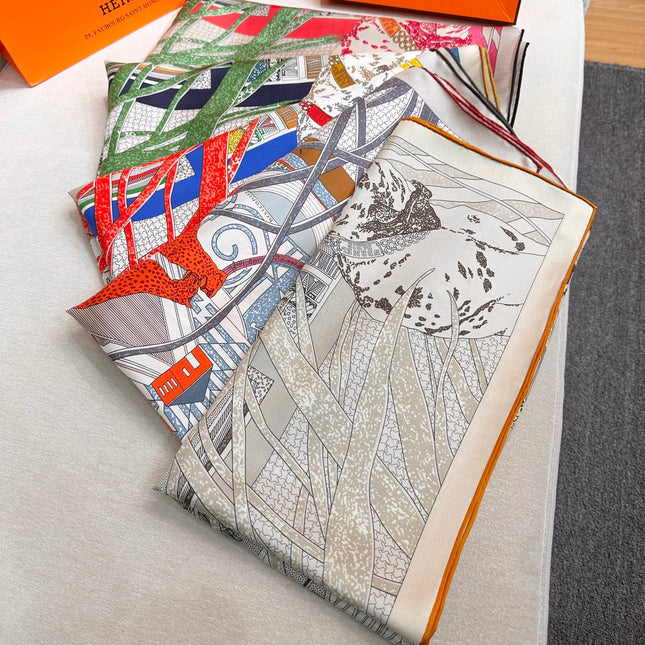 HERMES 26S PRINTED SQUARE SCARF 88 IN SILK 309443