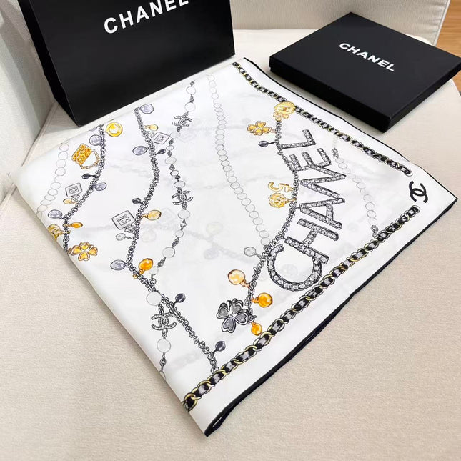 CHANEL 26S SCARF 90 IN SILK 307120