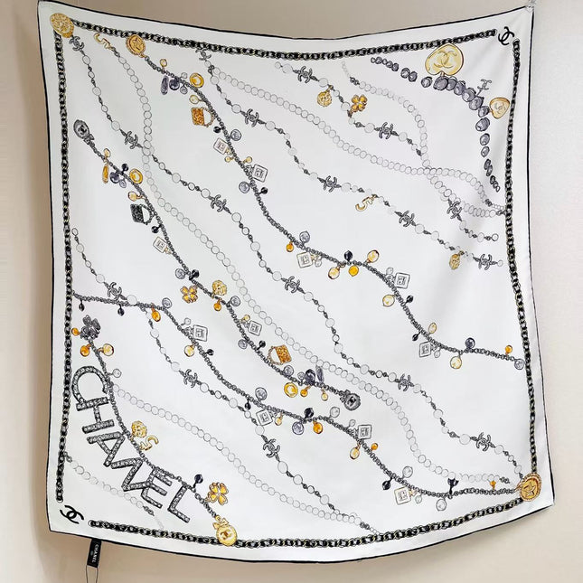 CHANEL 26S SCARF 90 IN SILK 307120