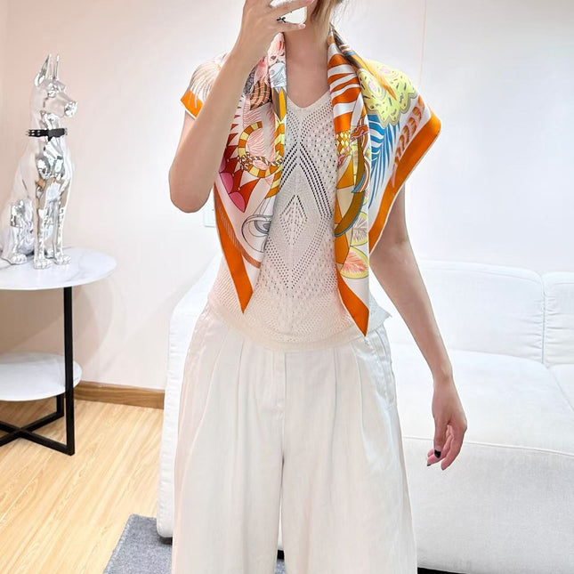 HERMES 26S SCARF 88 IN SILK 303219