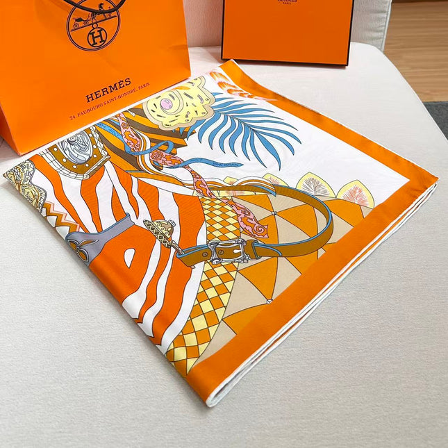 HERMES 26S SCARF 88 IN SILK 303219
