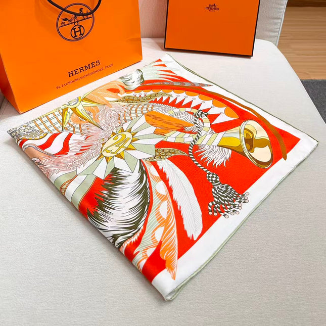 HERMES 26S SCARF 88 IN SILK 303221