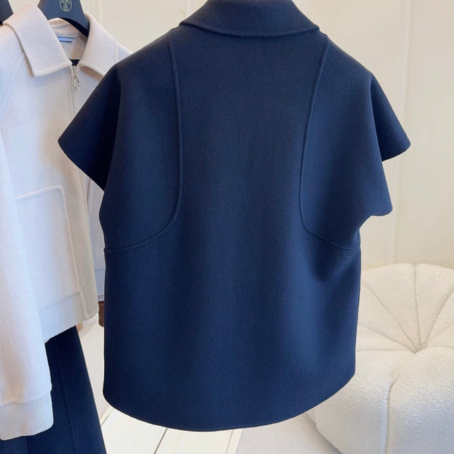 HERMES 25S REVERSIBLE SHORT-SLEEVE KNIT JACKET 108