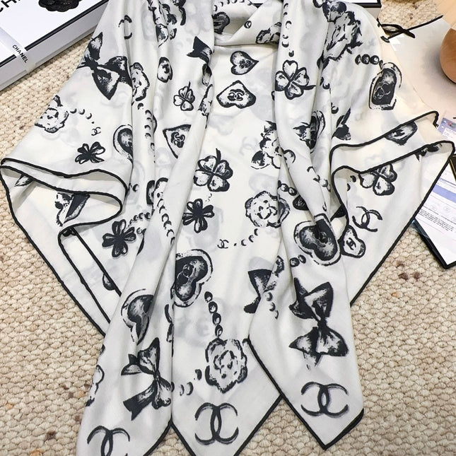 CHANEL 25S SCARF 140 CM IN CASHMERE SILK 943923