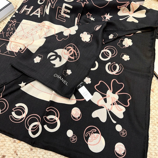 CHANEL 25S SCARF 140 CM IN CASHMERE SILK 943926
