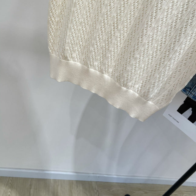 VALENTINO SHORT SLEEVE TOP WITH SEQUIN BOW 273160