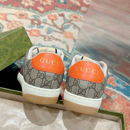 GUCCI 26S SCREENER SNEAKER IN BEIGE MIX LIGHT PINK CANVAS