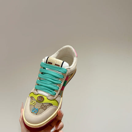 GUCCI 26S SCREENER SNEAKER IN MULTICOLOR SUEDE AND CANVAS